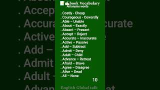 vocabulary antonyms synonyms learnenglish shorts words [upl. by Locin]