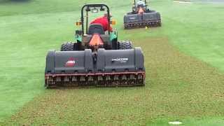 Golf course fairway aeration with Pro Core 1298s [upl. by Galatea]