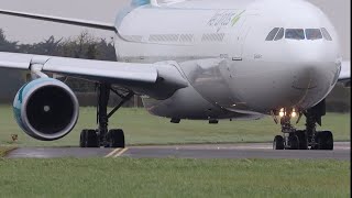 Aer Lingus A330 damages taxiway light  16th March 2024 [upl. by Foushee785]