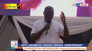 Raila attacks Ruto DICTATORSHIP in highly EMOTIONAL speech at Oginga Odinga 30th anniversary [upl. by Alehs]