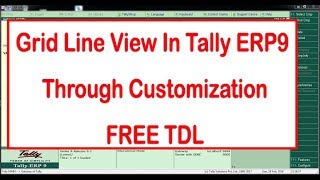 Grid Line View In Tally ERP9 Through Customization FREE CUSTOMIZATION [upl. by Adnirak168]