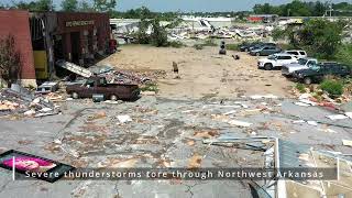 Buildings destroyed on West Walnut Ave in Rogers [upl. by Brote421]