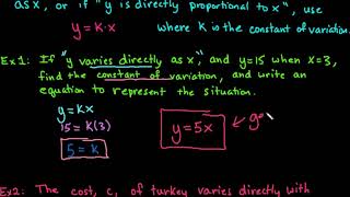 Direct Variation or Directly Proportional [upl. by Naxor]