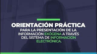 ¿Cómo se presenta la información exógena a través del Sistema de Información Electrónica [upl. by Alohs]