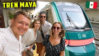 EXTRANJEROS ESTAN EN SHOCK al SUBIR a TREN MAYA por PRIMERA VEZ en MÉXICO 🇲🇽 [upl. by Sollars599]