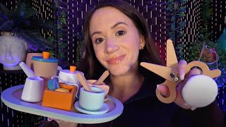 ASMR  Complete Wooden Makeover haircut makeup manicure layered sounds [upl. by Thevenot]