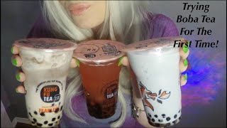 ASMR Trying BOBA TEA For The First Time  Great Chewing Sound  Taste Test amp Review  Whispered [upl. by Bengt930]