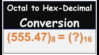 Octal to HexDecimal quotWith Dotquot Number conversion In Hindi  20214 How to Change Octal to Hex [upl. by Anaoy]