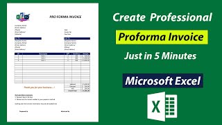 How to Make a Professional Invoice in Excel  Proforma Invoice [upl. by Malvina]