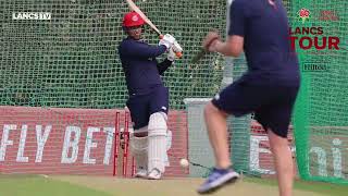 LIAM LIVINGSTONE BACK IN THE NETS 💥  Lancs on tour [upl. by Cung159]