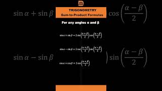 Master Trigonometry SumtoProduct Formulas Explained maths basictrigonometry shorts [upl. by Refotsirk]