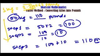 FAST METHOD to CONVERT KG to POUNDS Lbs  UNIT CONVERSATION TRICK  FAST MATH CALCULATION [upl. by Ellatsyrc984]