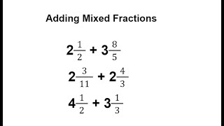 How to Add Mixed Fractions  Mixed Fraction Addition  Adding Mixed Fractions  Mixed Numbers [upl. by Packer]