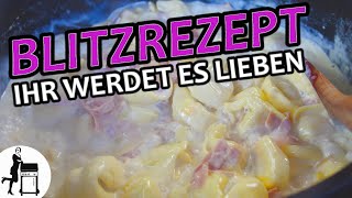 Tortellini Rezept mit cremiger SchinkenSahneSoße [upl. by Orit]