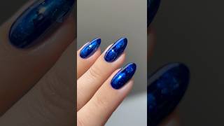 🌌💎 sapphire stained glass nails nailart nailspolish christmas [upl. by Wynne]