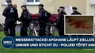 WOLMIRSTEDT Messerattacke Afghane läuft ziellos umher und sticht plötzlich zu  Polizei tötet ihn [upl. by Enamrahs879]