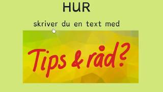 HUR skriver du TIPS amp RÅD [upl. by Manthei]