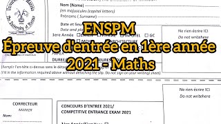 Concours dentrée en 1ère année école nationale supérieure polytechnique 2021Épreuve Mathématique [upl. by Okiruy]