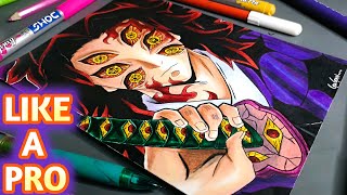 Drawing Anime Like A Pro 😳  Drawing Upper Rank 1 Demon 😈 [upl. by Itsim376]