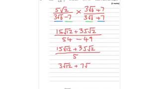 AQA Further Maths GCSE 2015 Paper 1 Q14  Surds [upl. by Osy437]