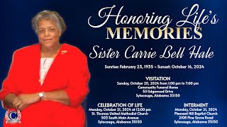 Celebration of Life for Sister Carrie Bell Jones [upl. by Haland]