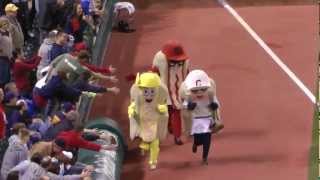 Final Hot Dog Race of 2012 at Progressive Field [upl. by Ahseem]