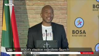 BOSAs election manifesto launch  We leave in different South Africas Mmusi Maimane [upl. by Atsiuqal596]