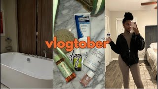 VLOGTOBER DAY 5 🍁🎃 AFFORDABLE SKIN CARE ROUTINE FALL EDITION  CLEAN WITH ME MOTIVATION  NEW HAIR [upl. by Yeltrab]