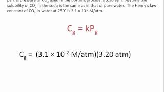 Henrys Law Relationship Between Pressure and Solubility of a Gas [upl. by Aplihs1]