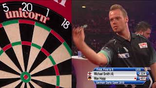 German Darts Open 2018  Final  Michael Smith v Max Hopp [upl. by Cuttie]