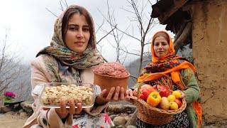 IRAN Kebab in Pistachio Pilaf with Saffron flavor ♧ Rural Recipes Vlog [upl. by Phylis]