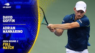 David Goffin vs Adrian Mannarino Full Match  2024 US Open Round 2 [upl. by Kcirted76]