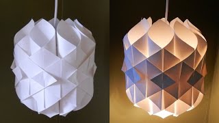 DIY paper lamplantern Cathedral light  how to make a pendant light out of paper  EzyCraft [upl. by Latini]