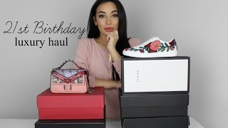 21ST LUXURY BIRTHDAY HAUL  GUCCI FENDI BALMAIN amp MORE [upl. by Grimbal]