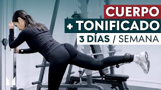 Mejor Rutina de 3 Días Para Mujeres ¡EN GIMNASIO vs SIN PESAS [upl. by Itak77]