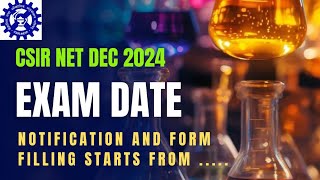 CSIR NET Dec 2024 Exam dates announced Online registration starts fromshikhamam [upl. by Einahpehs]