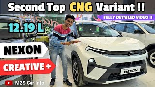 Tata Nexon Creative Plus CNG🔥 On Road Price  All Features  Full Review  Second Top Model  M2S [upl. by Juditha]