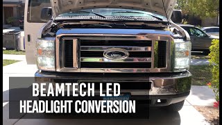 How to Install Beamtech LED Headlights and LED Interior Lights on a Ford E350 Van [upl. by Relyhs604]