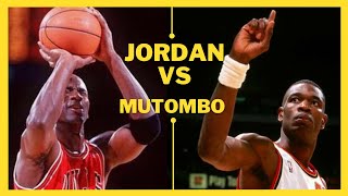 Cuando MICHAEL JORDAN fue DESAFIADO 💪 por MUTOMBO 🏀 [upl. by Child257]