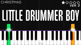 Christmas  Little Drummer Boy  EASY Piano Tutorial [upl. by Browne669]