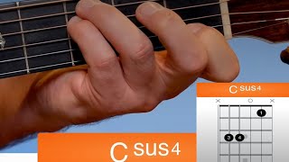 C suspended 4 chord ll Csus4 ll guitar chords ll suspended chord ll [upl. by Arhat]