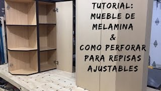 Tutorial Como Perforar para Repisas en un mueble de melamina [upl. by Willman]