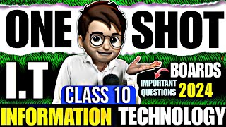 Information Technology IT One Shot🔥 class10  Boards 2024  Animation  Most Important Questions [upl. by Alarick]