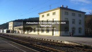 Hebesätze in Immendingen für 2025 festgelegt  Gewerbesteuer News [upl. by Dlarej]