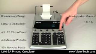 Victor 12403A 12 Digit Heavy Duty Printing Calculator with AntiMicrobial Protection [upl. by Trinette]