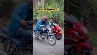 Prank with SUPERBIKER🤣😂 farazstuntrider bikers hayabusa bike [upl. by Travis]