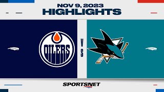 NHL Highlights  Oilers vs Sharks  November 9 2023 [upl. by Abelard765]