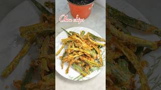 Okra chips 😍trending food viralvideo [upl. by Rebmyt359]