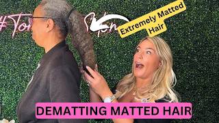 Detangling Extremely Matted Hair in 9 hours  How to Detangle Hair [upl. by Gerdeen629]