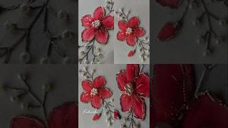 How to make aari embroidery flower Using Net Cloth aariwork embroidery shorts [upl. by Liberati970]